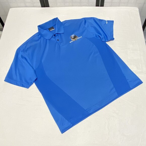 Nike Golf Dri-FIT Blue Polo Shirt WIPP Mine Rescue Embroidered Logo L 2 Button - Picture 9 of 13